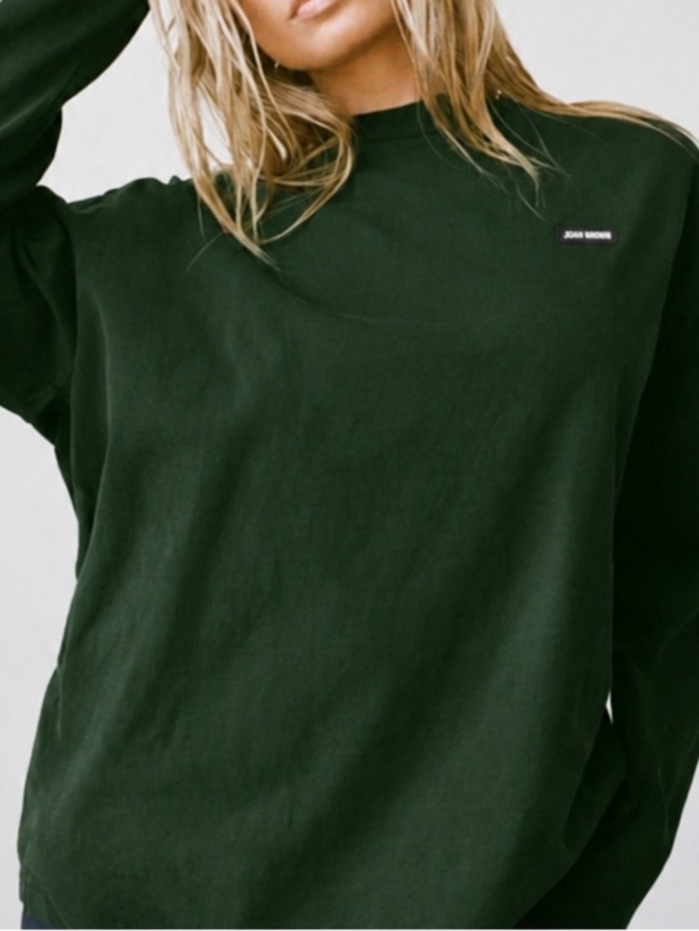 ♡Joah Brown♡ Logo Patch Crewneck Long Sleeve Tee